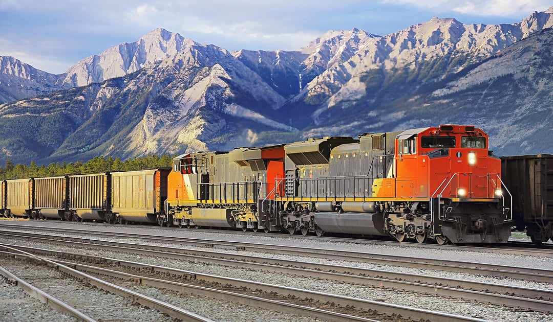 Intermodal Train Mountain Backdrop