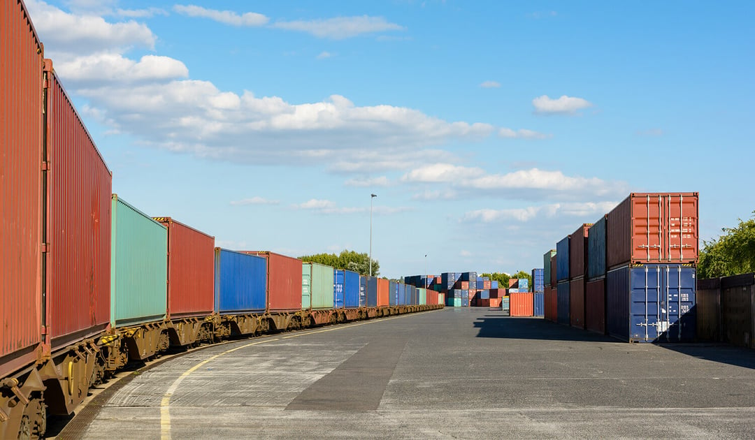 Intermodal Train at Ramp with Containers