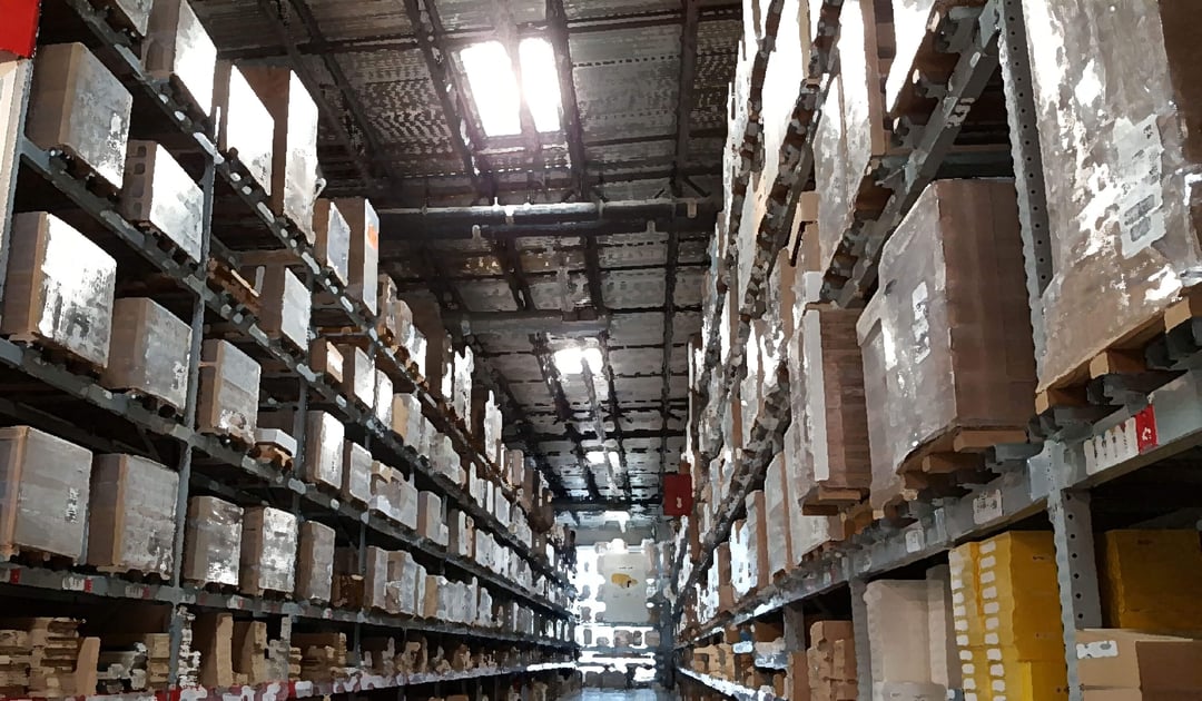 Warehouse shelves